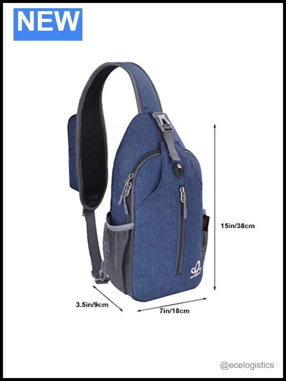 Crossbody Sling Backpack Travel Hiking Chest Daypack with Earphone Hole